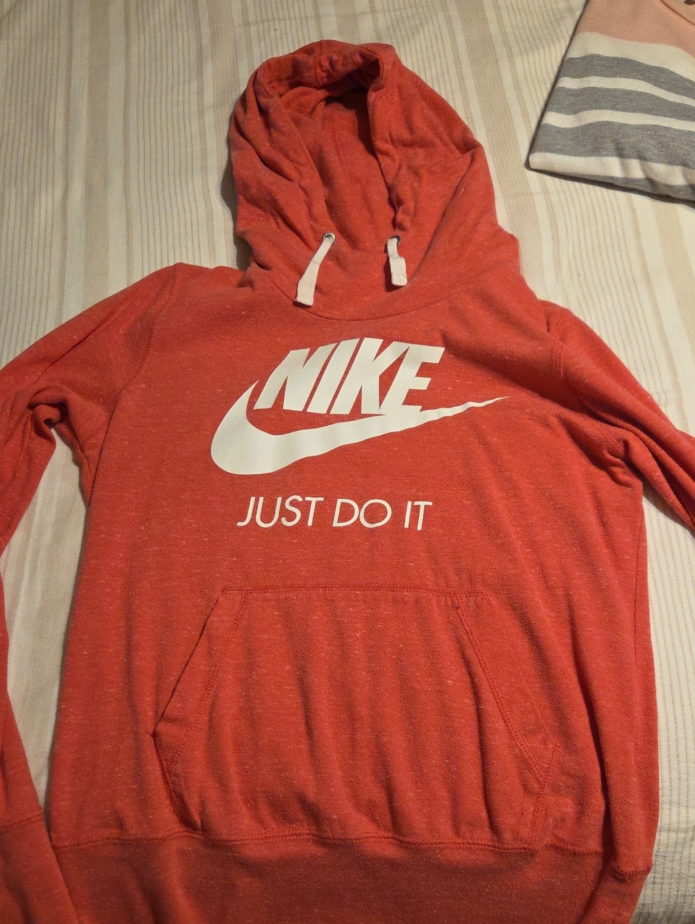 Nike Orange Heather Hoodie with White Logo